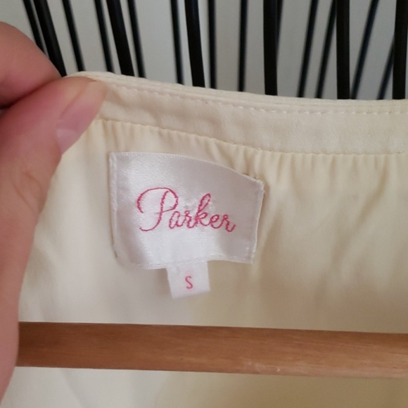 Parker 100% Silk Mini Cream Dress Small - Picture 3 of 6